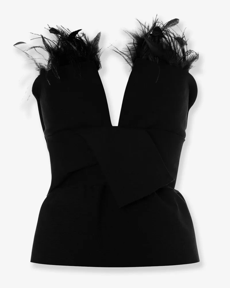 Alberta Ferretti Viscose blend top with feathers profile -  - gender_Woman Black