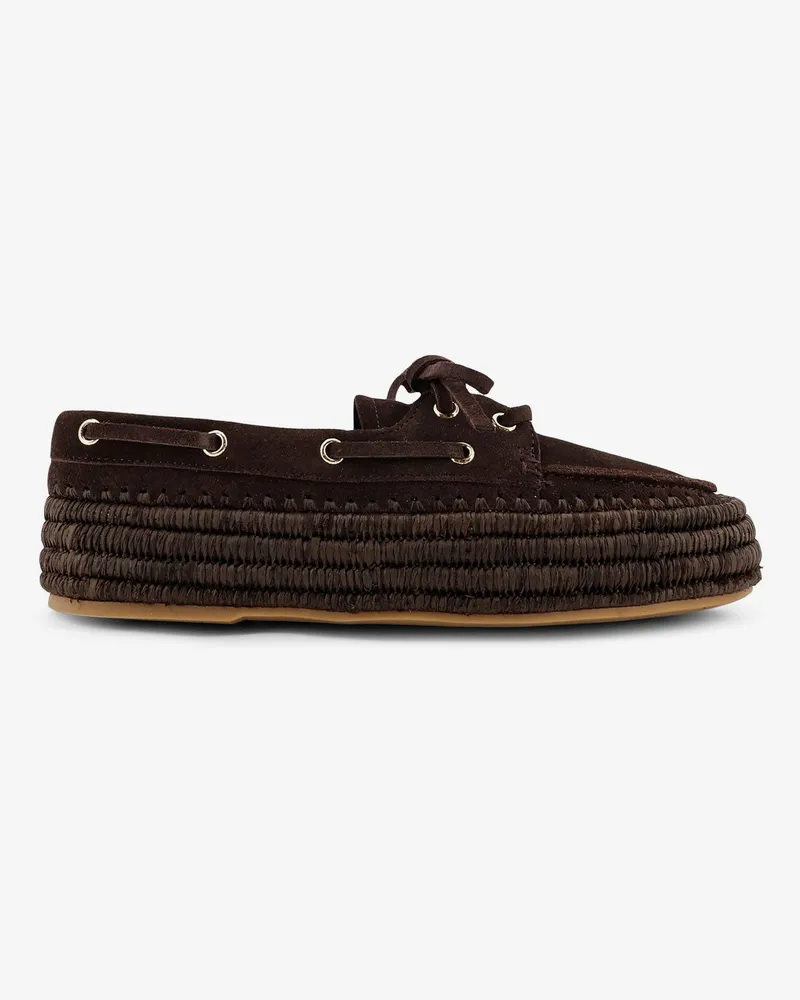 Paloma Barceló Penelope suede and raffia loafers -  - gender_Woman Brown