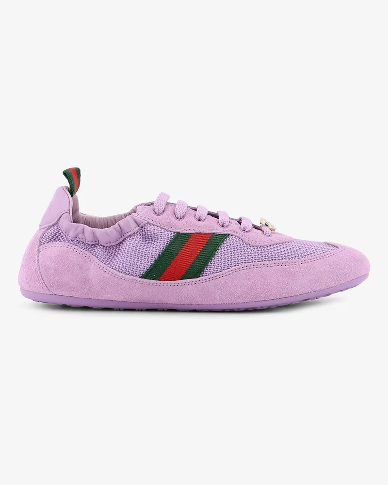 Gucci Shift mesh and suede sneakers - GUCCI - gender_Woman Purple