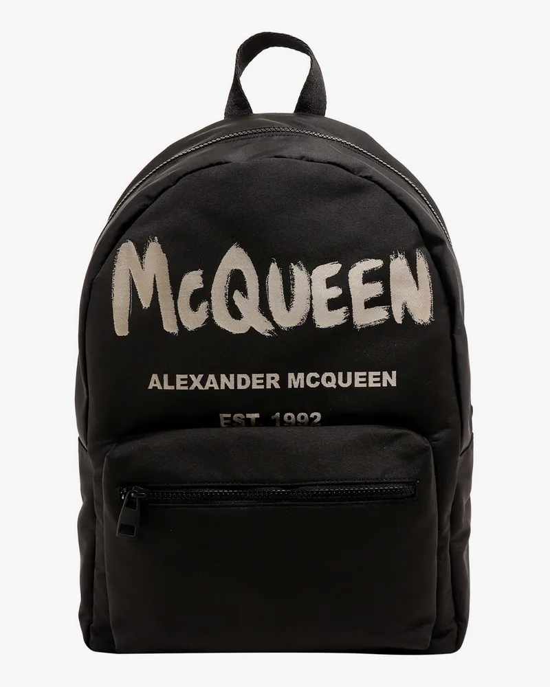 Alexander McQueen Metropolitan nylon backpack with graffiti print -  - gender_Man Black