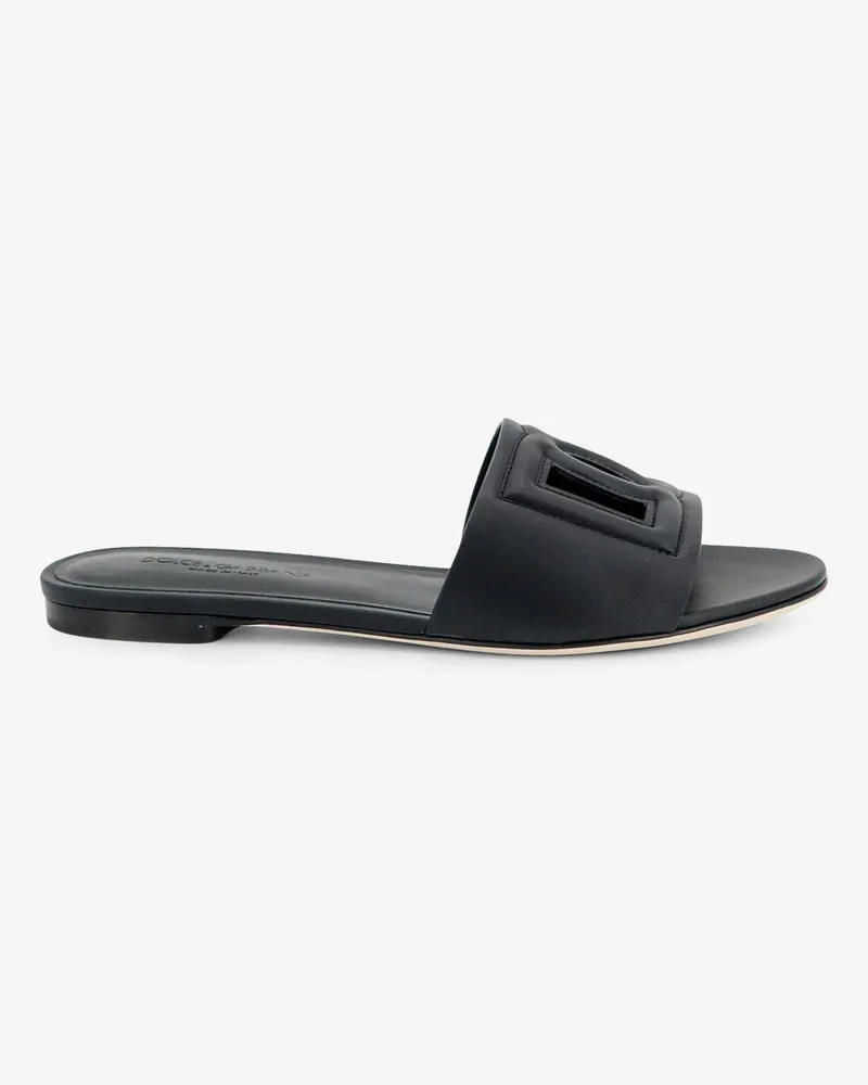 Dolce & Gabbana Leather sandals with DG Millennials logo -  - gender_Woman Black