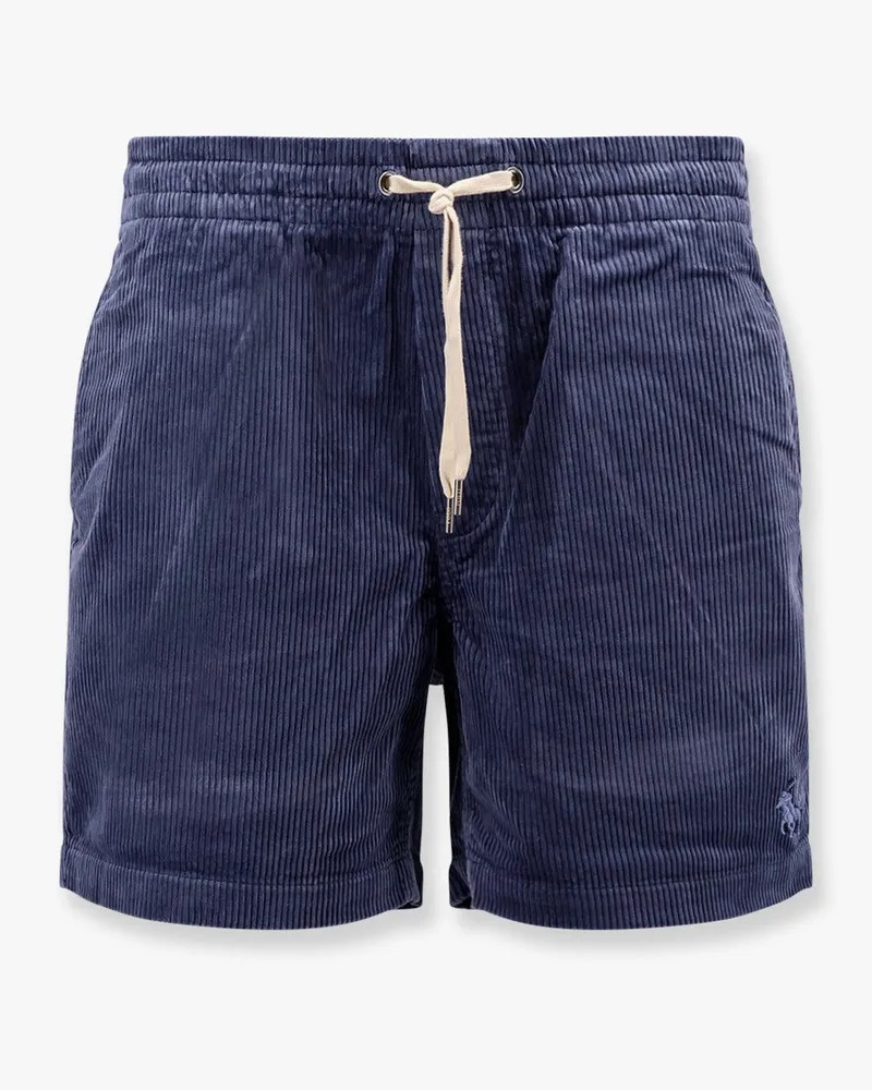 Ralph Lauren Corduroy bermuda shorts with logo embroidery -  - gender_Man Blue