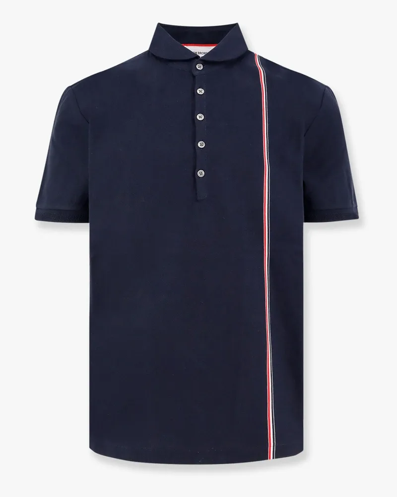 Thom Browne Cotton jersey polo shirt with iconic stripes -  - gender_Man 