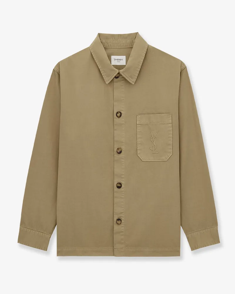 Saint Laurent Cassandre certified cotton Overshirt -  - gender_Man Beige