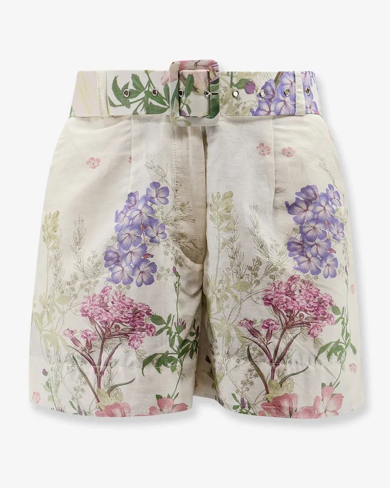 Charo Ruiz Pansy cotton blend shorts with all-over floral pattern -  - gender_Woman Beige