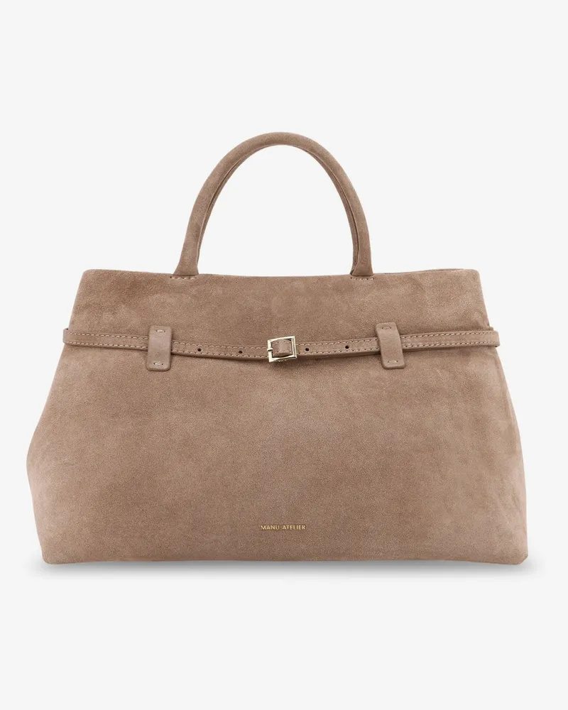 Manu Atelier Le Cambon 35 suede shoulder bag -  - gender_Woman Grey