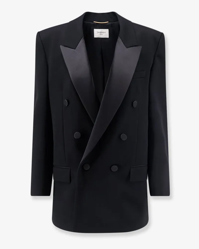 Saint Laurent Wool Tuxedo Blazer with silk lining -  - gender_Woman Black