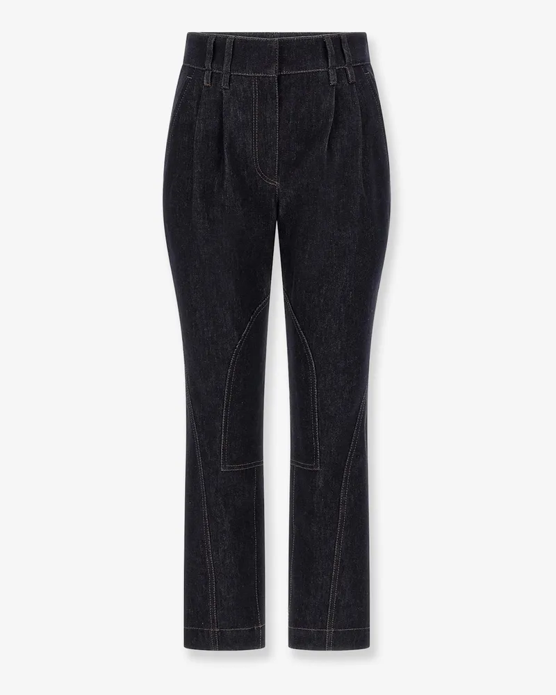 Brunello Cucinelli Equestrian Jeans with Monili detail -  - gender_Woman Blue