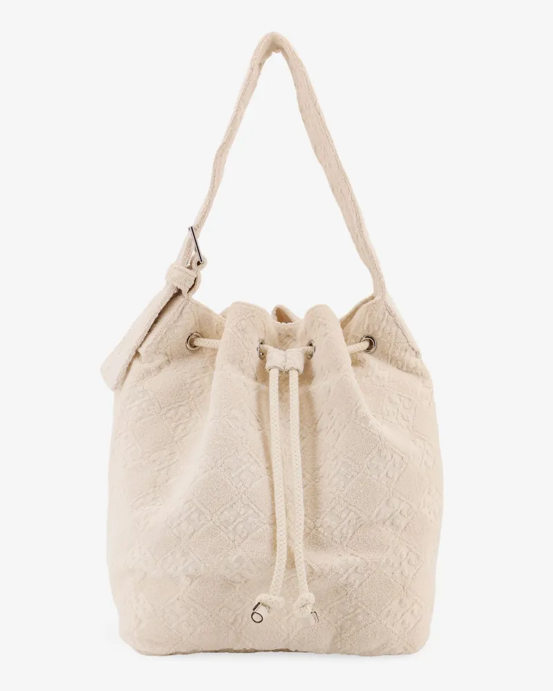 Tory Burch T Monogram Terry canvas bucket bag -  - gender_Woman White