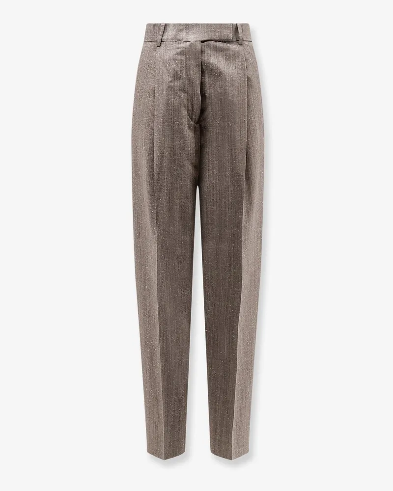 Róhe Mélange wool and viscose trousers -  - gender_Woman Brown