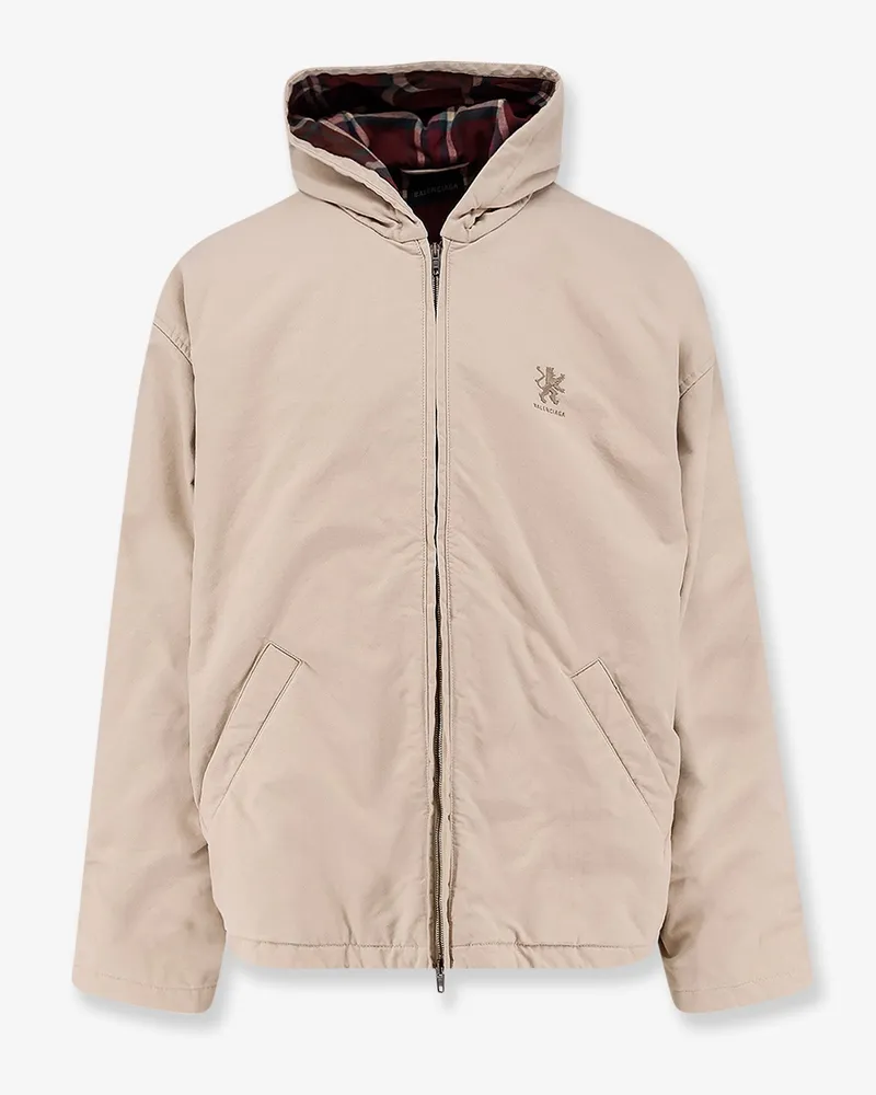 Balenciaga Cotton blend jacket with embroidered logo on the front -  - gender_Man Beige