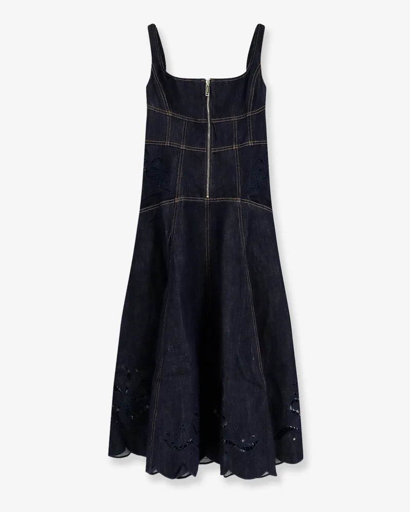 Self-Portrait Denim Midi Dress -  - gender_Woman Blue
