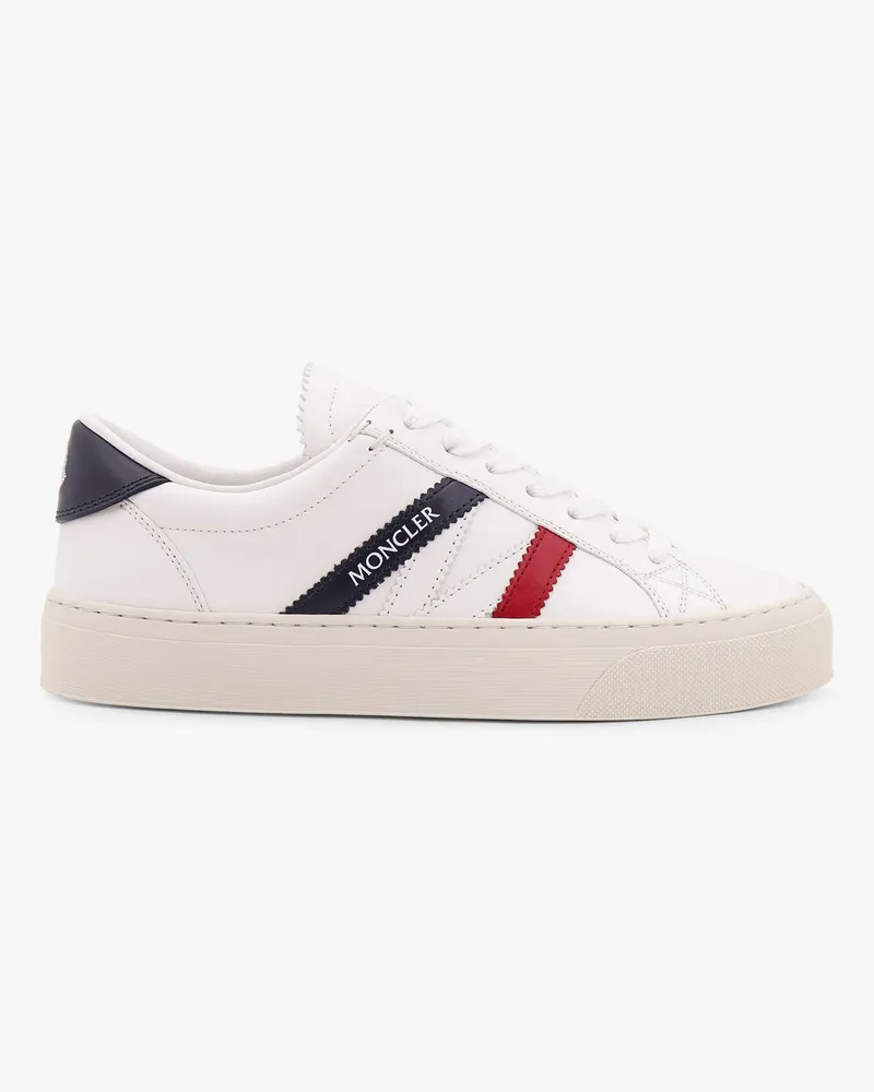 Moncler Monaco2 leather sneakers with logo print -  - gender_Woman White