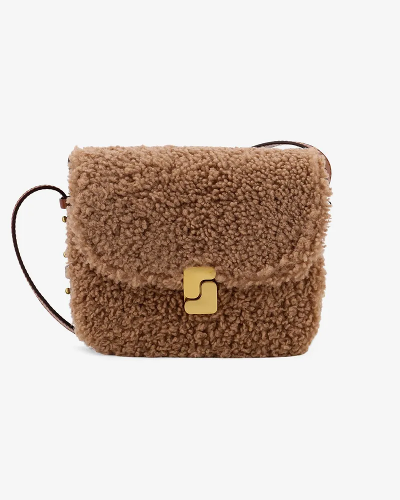 Soeur Bellissima Mini fur and leather shoulder bag -  - gender_Woman Beige