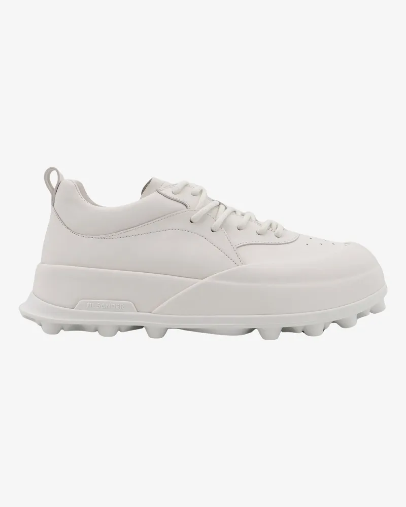 Jil Sander Leather sneakers with perforated toe -  - gender_Man White