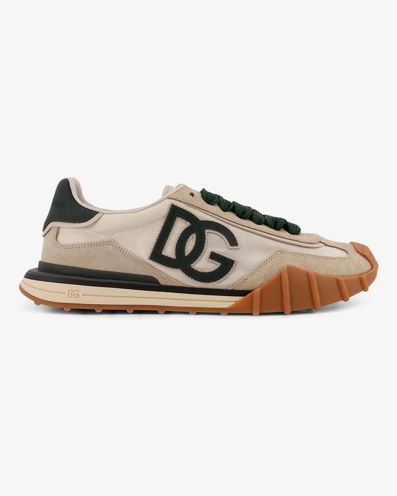 Dolce & Gabbana Nylon sneakers with lateral DG logo -  - gender_Man Green