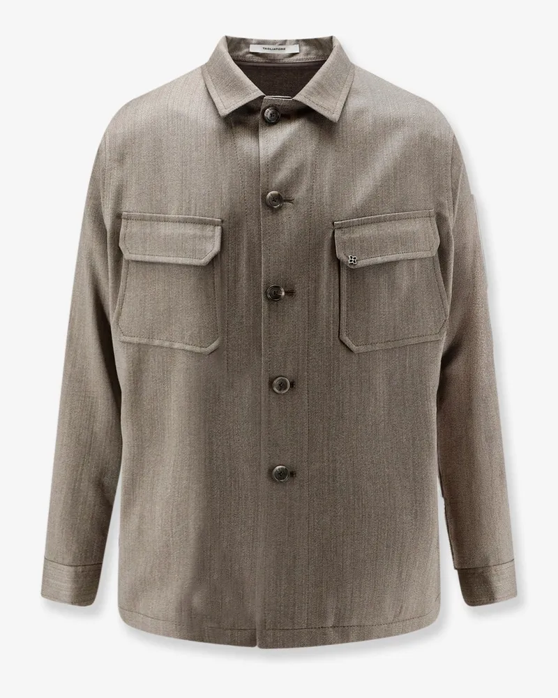 Tagliatore Calvin stretch wool shirt/jacket -  - gender_Man Beige