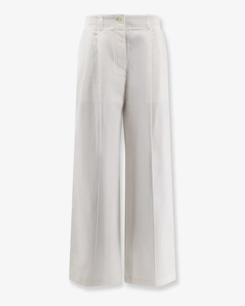 Totême Relaxed cotton trousers -  - gender_Woman White