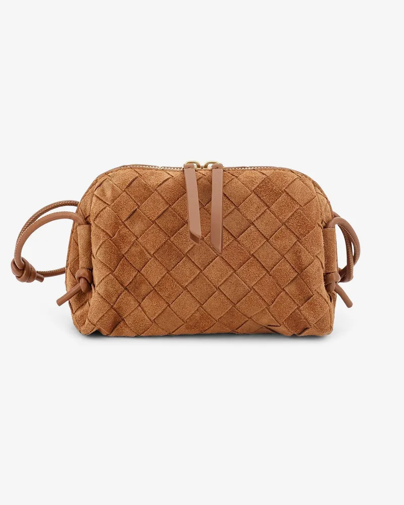 Bottega Veneta Pochette Concert suede crossbody bag -  - gender_Woman Beige