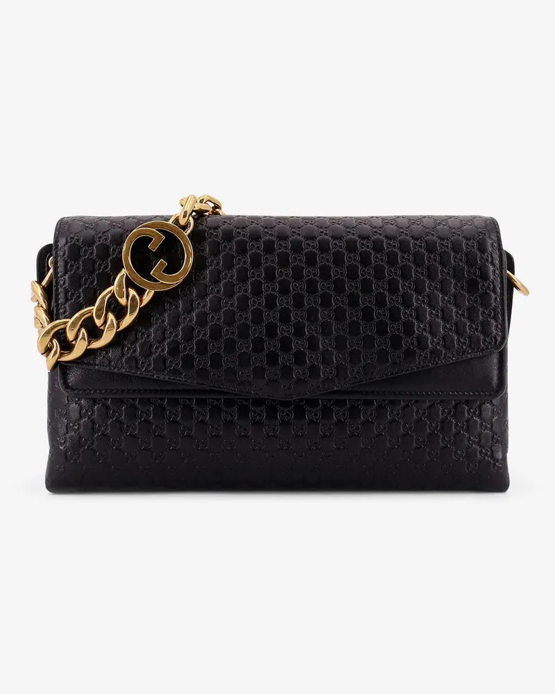 Gucci Leather crossbody bag with embossed GG motif -  - gender_Woman Black