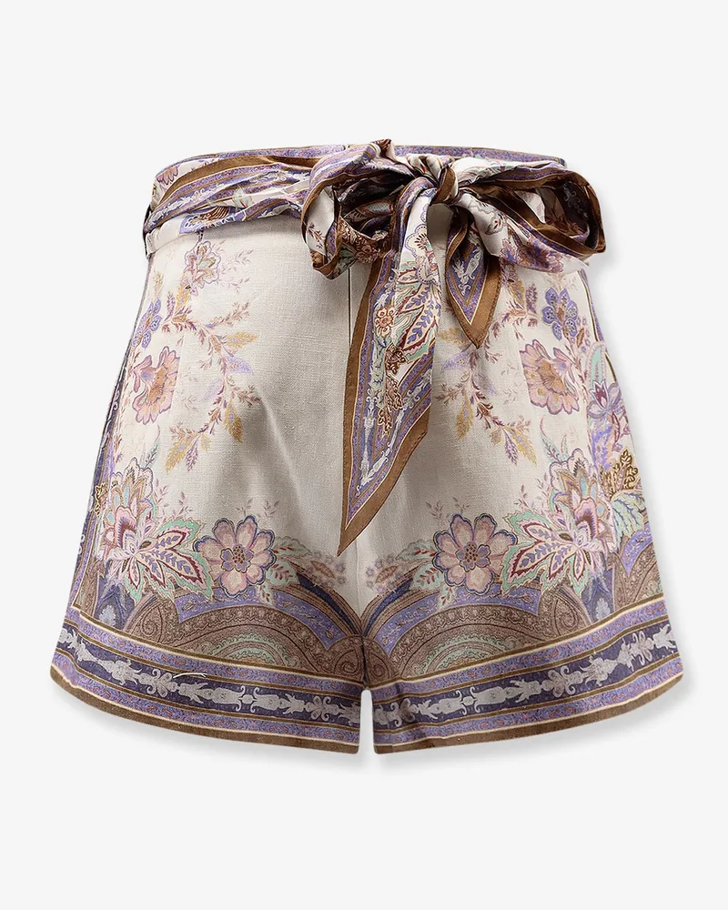 Zimmermann Luna Scarf linen shorts -  - gender_Woman Purple