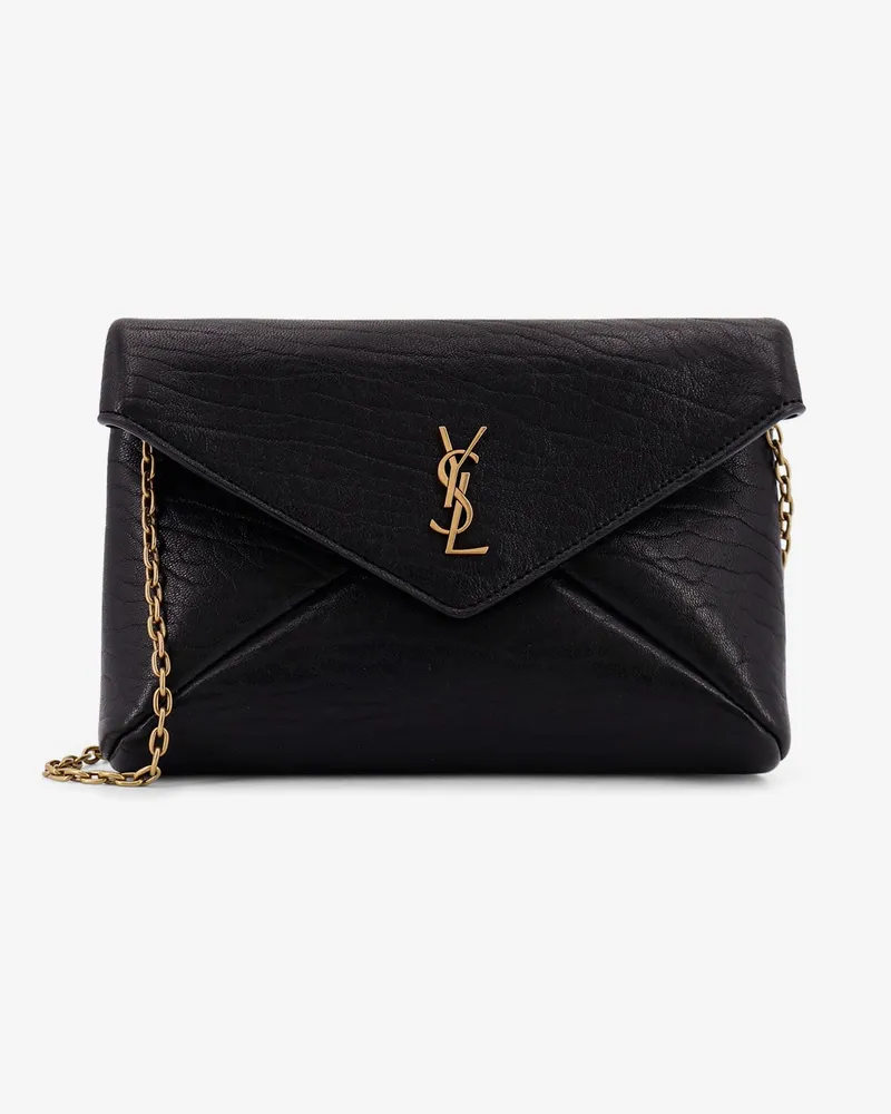 Saint Laurent Leather crossbody bag with metal Cassandre logo -  - gender_Woman Black