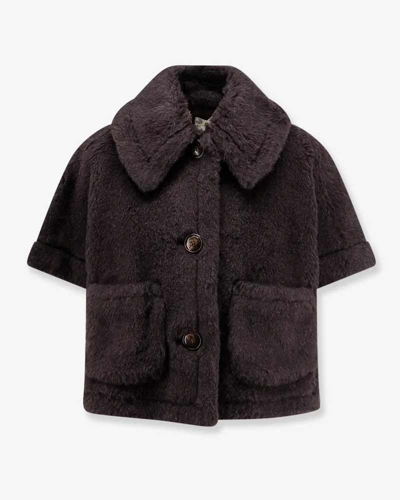 Max Mara Newterzo1 alpaca, virgin wool and silk coat -  - gender_Woman Brown