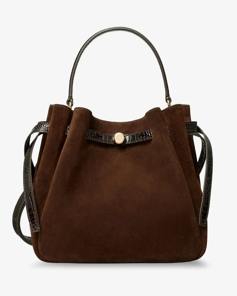 Tory Burch Romy suede bucket bag -  - gender_Woman Brown