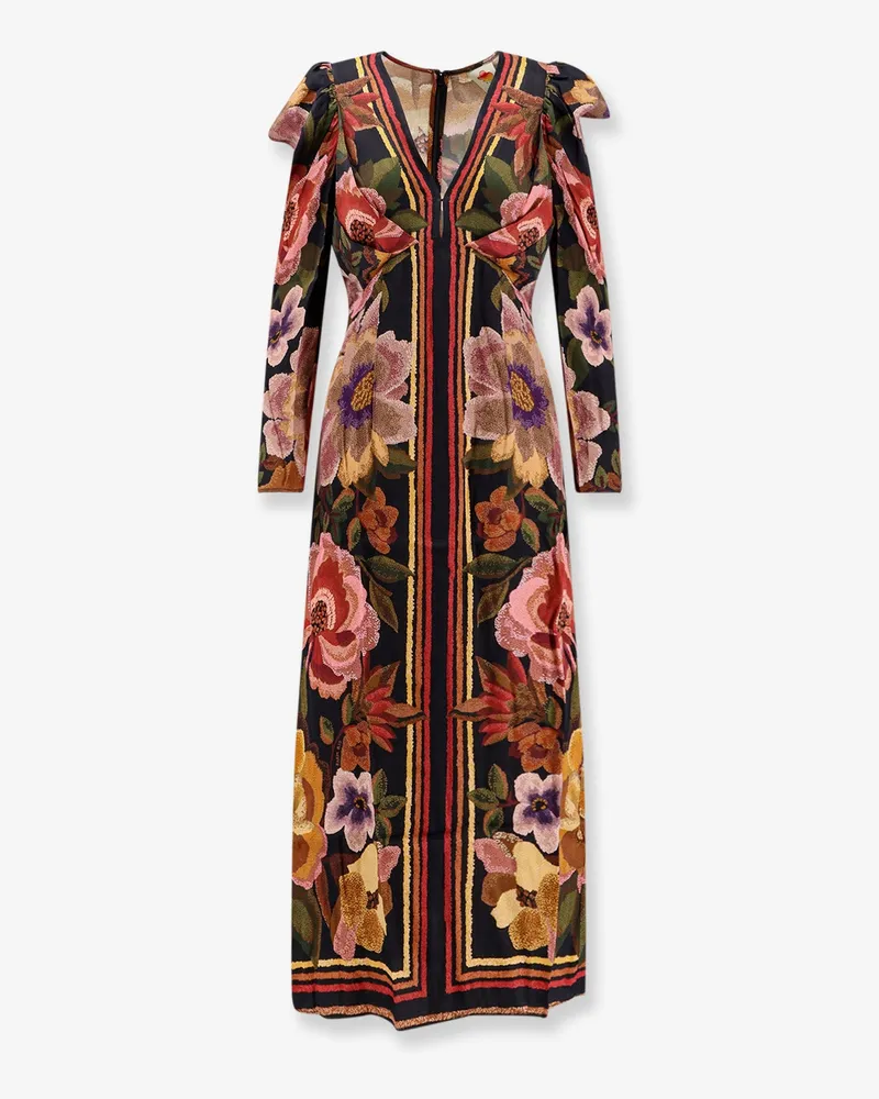 FARM Rio Viscose long dress with Chenille Flowers print -  - gender_Woman Multicolor