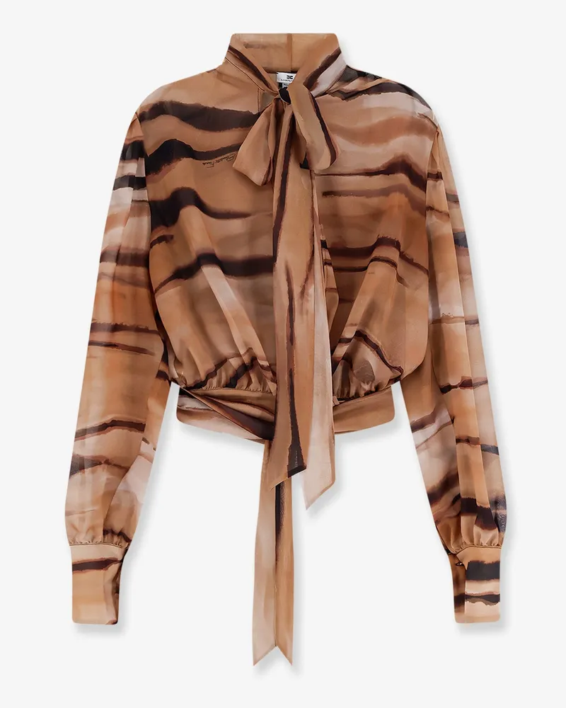 Elisabetta Franchi Shirt with animalier print -  - gender_Woman Brown