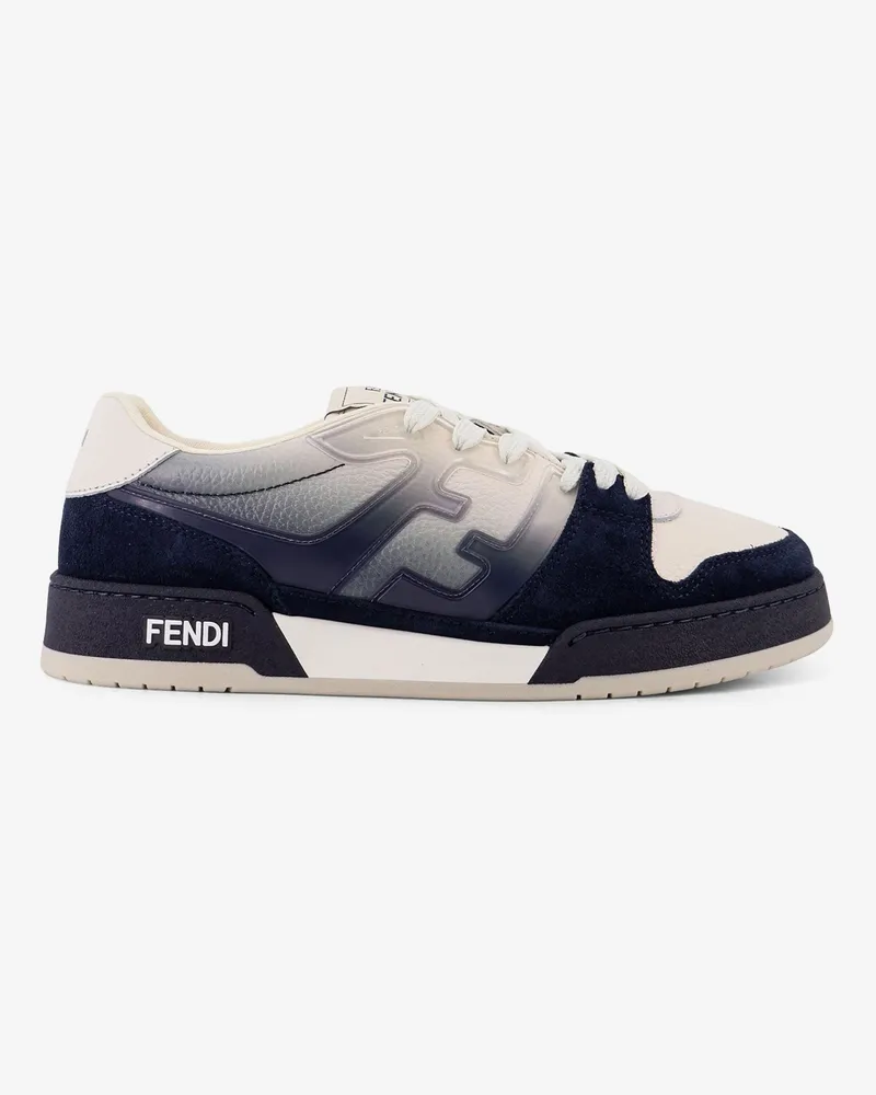 Fendi Match leather sneakers with suede inserts -  - gender_Man Blue