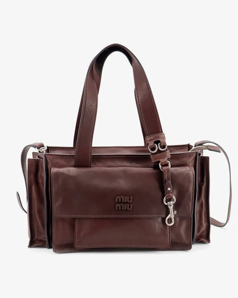 Miu Miu Utilitaire leather crossbody bag -  - gender_Woman Brown