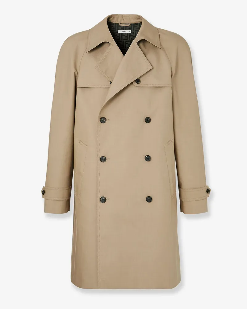Fendi Double-breasted Mackintosh fabric trench -  - gender_Man Beige