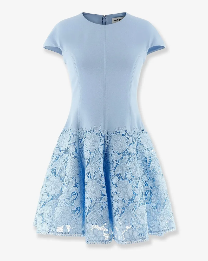 Self-Portrait Crepe Lace mini dress -  - gender_Woman Blue