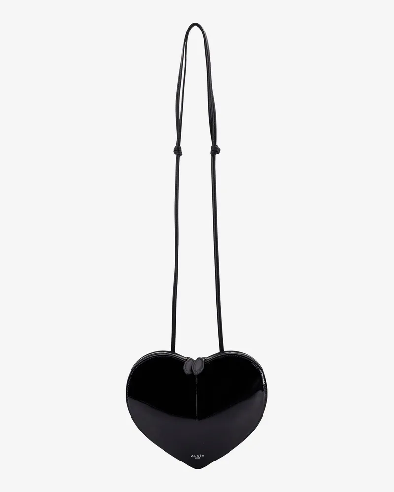 Alaïa Le Coeur patent leather crossbody bag -  - gender_Woman Black
