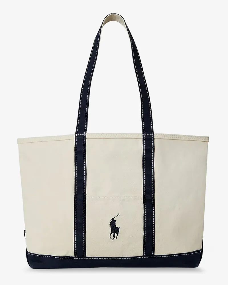 Ralph Lauren Denim shoulder bag with embroidered logo on the front -  - gender_Man Beige