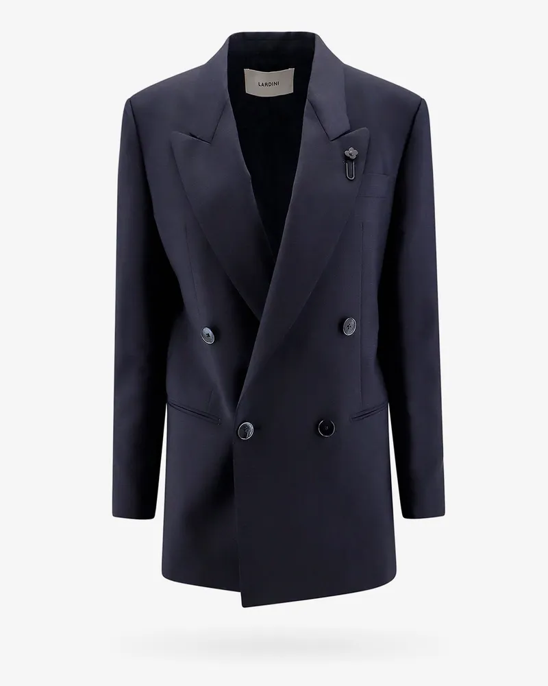 LARDINI Wool blazer wirth iconic brooch -  - gender_Woman Blue