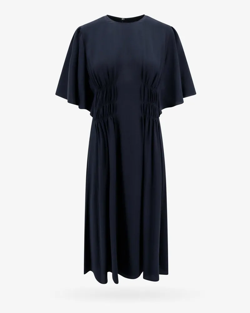 Chloé Silk dress with frontal drapery -  - gender_Woman Blue