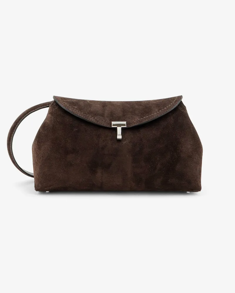 Totême Suede T-Lock clutch -  - gender_Woman Brown