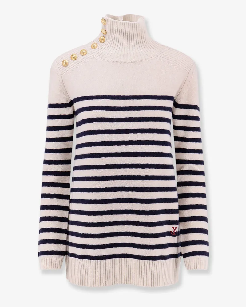 Seafarer Virgin wool and cashmere blend Sofy sweater with striped pattern -  - gender_Woman Beige