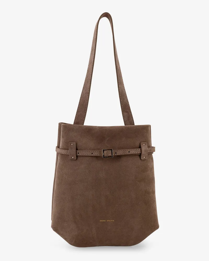 Manu Atelier Mini Tote du Jour suede shoulder bag -  - gender_Woman Grey