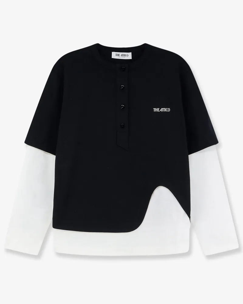 ATTICO Cotton T-shirt with embroidered logo on the front -  - gender_Woman Black