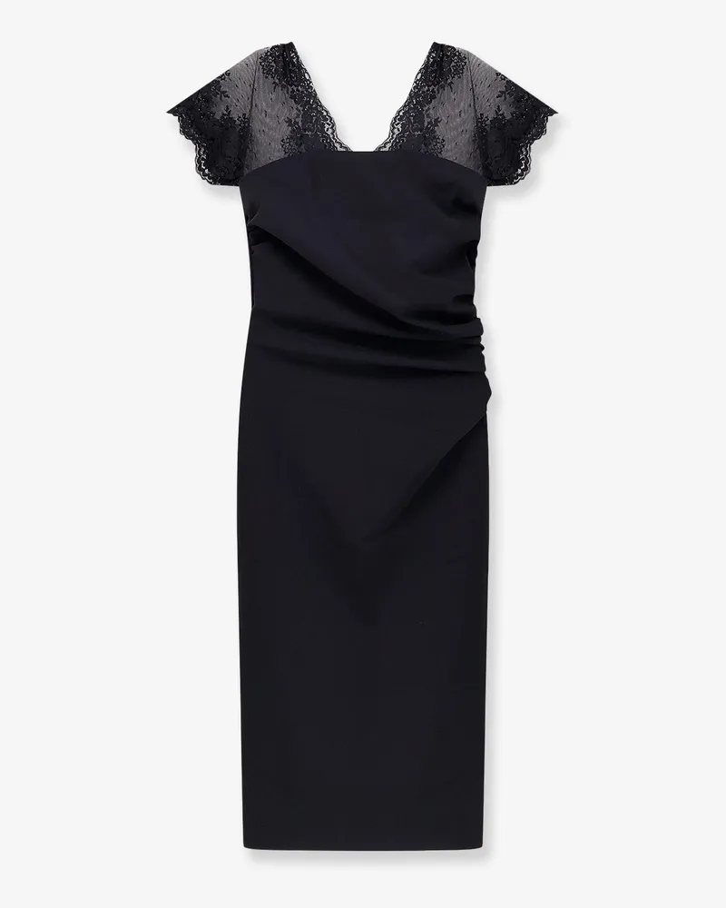 Chiara Boni Genic satin pencil dress with lace insert -  - gender_Woman Black