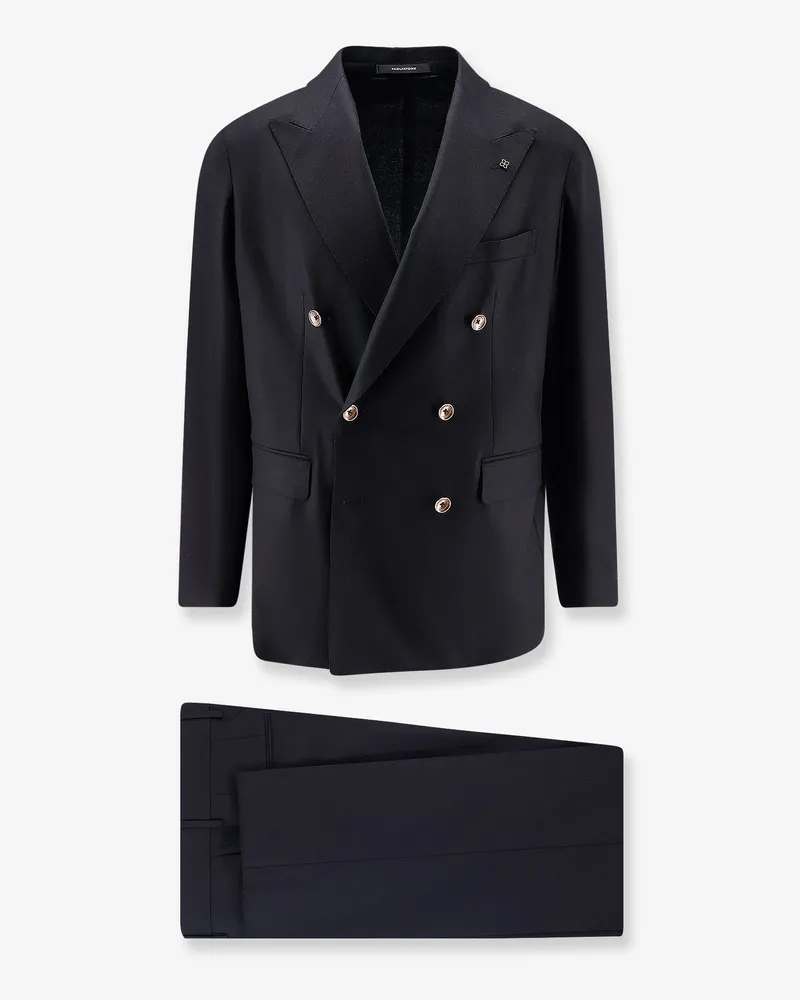 Tagliatore Double-breasted stretch virgin wool suit -  - gender_Man Black