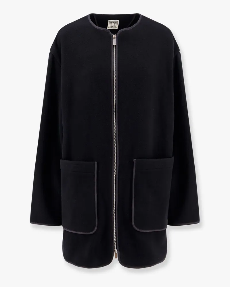 Totême Wool blend coat with lateral slits -  - gender_Woman Black