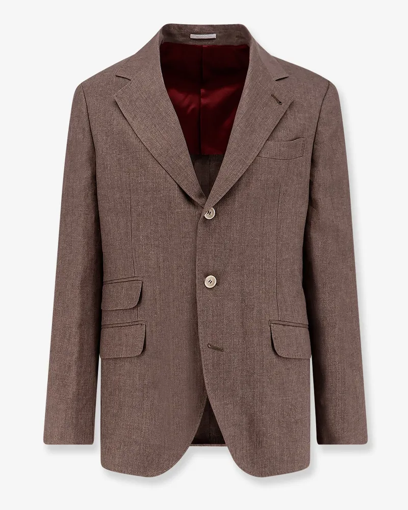 Brunello Cucinelli Linen blazer -  - gender_Man Brown