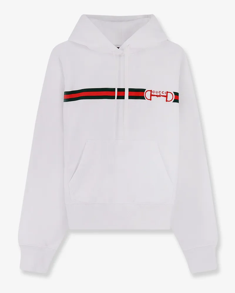 Gucci Cotton sweatshirt with embroidered Horsebit on the front -  - gender_Woman White