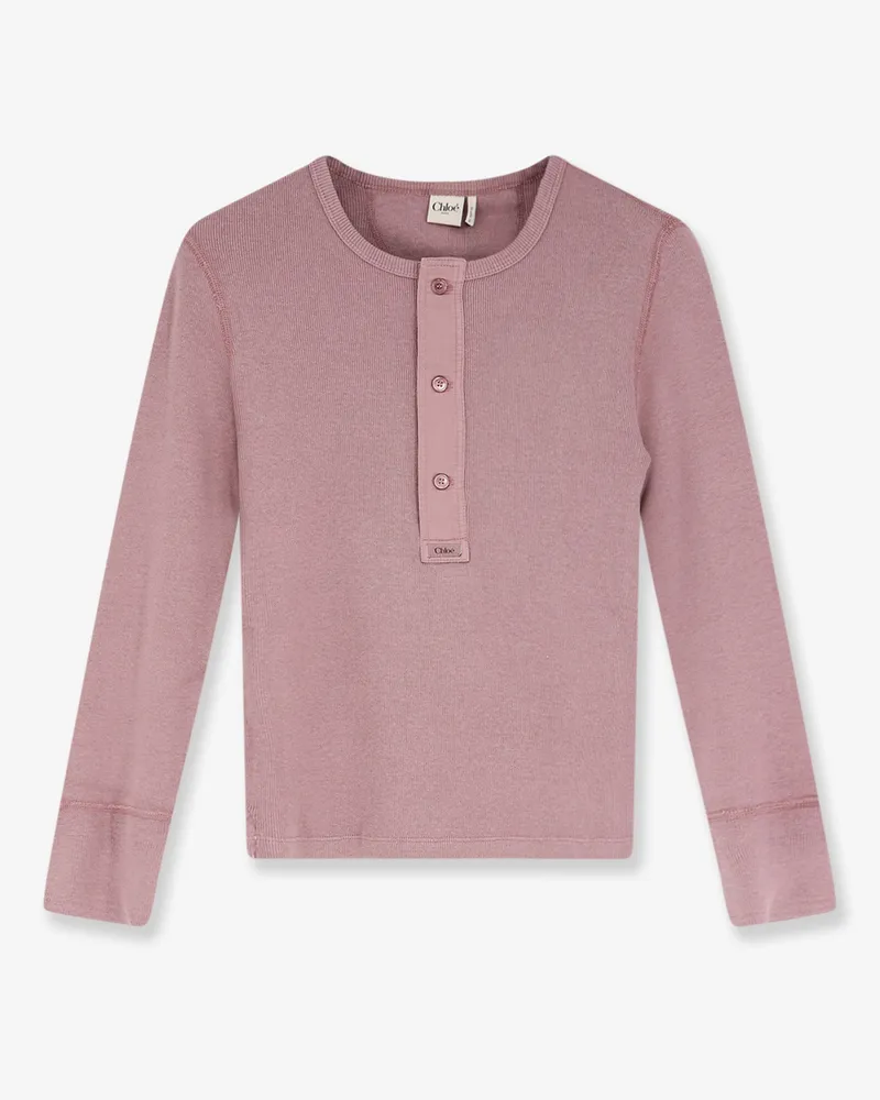 Chloé Ribbed cotton t-shirt -  - gender_Woman Pink