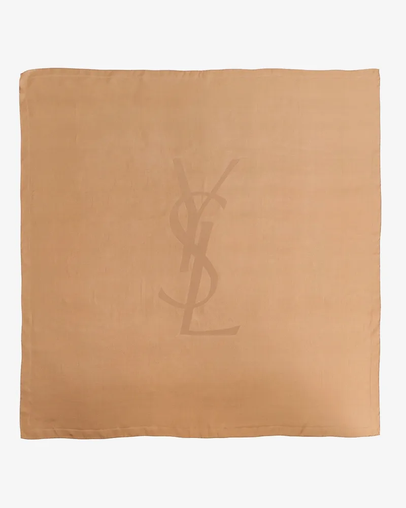 Saint Laurent Cassandre silk scarf -  - gender_Woman Brown