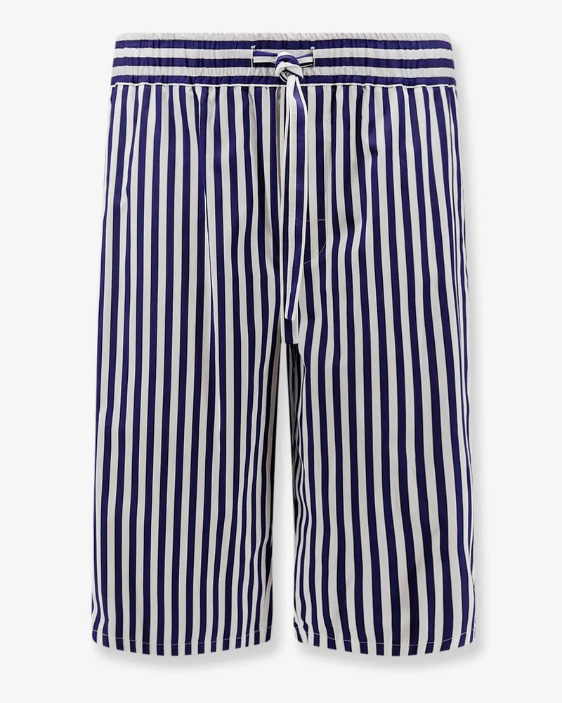 Dolce & Gabbana Cotton bermuda shorts with striped motif -  - gender_Man Blue